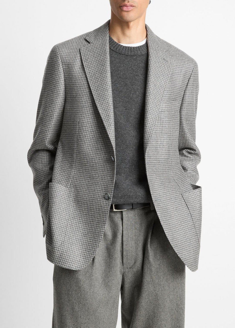 Houndstooth Cashmere Relaxed Sport Coat in Blazers | VINCE Men