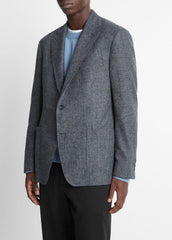 Plaid Alpaca-Blend Relaxed Sport Coat in Blazers | VINCE Men