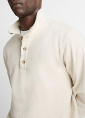 Cotton Button Mock-Neck Pullover in Sweatshirts & Hoodies | VINCE Men