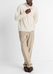 Cotton Button Mock-Neck Pullover in Sweatshirts & Hoodies | VINCE Men