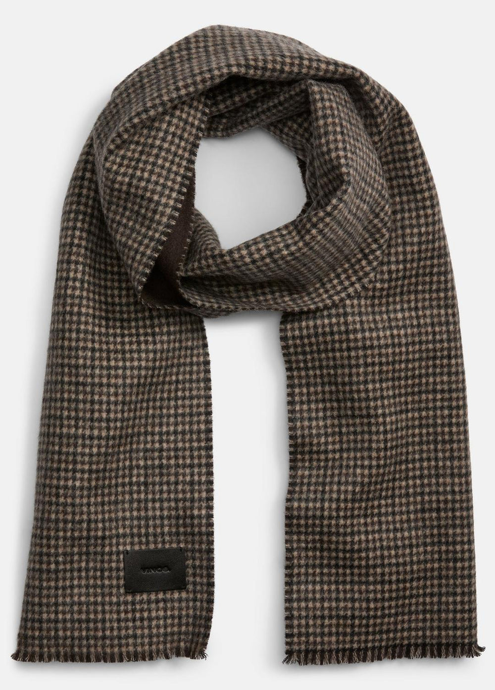 Double-Face Houndstooth Wool-Cashmere Scarf in Scarves & Hats | VINCE Men