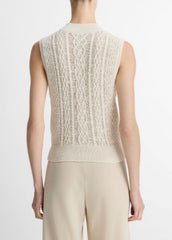 Cable Cotton-Blend Double-Layer Shell in Sweaters | VINCE Sale