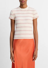 Striped Ribbed Cotton-Blend Top in Shirts & Tees | VINCE Sale
