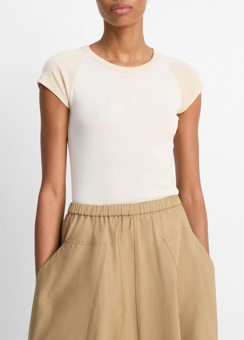 Colorblock Pima Cotton Raglan T-Shirt in Shirts & Tees | VINCE Sale