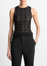 Smocked Lace Shell in Shirts & Tees | VINCE Sale