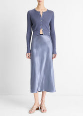 Contrast-Waistband Satin Bias Skirt in Dresses & Skirts | VINCE Sale