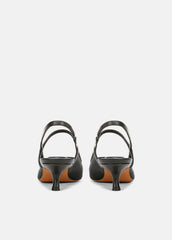 Venice Leather and Mesh Slingback Kitten Heel in Shoes | VINCE Sale