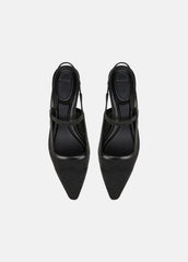 Venice Leather and Mesh Slingback Kitten Heel in Shoes | VINCE Sale