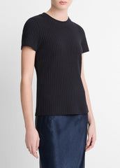 Ribbed Cotton-Blend Top in Shirts & Tees | VINCE Sale