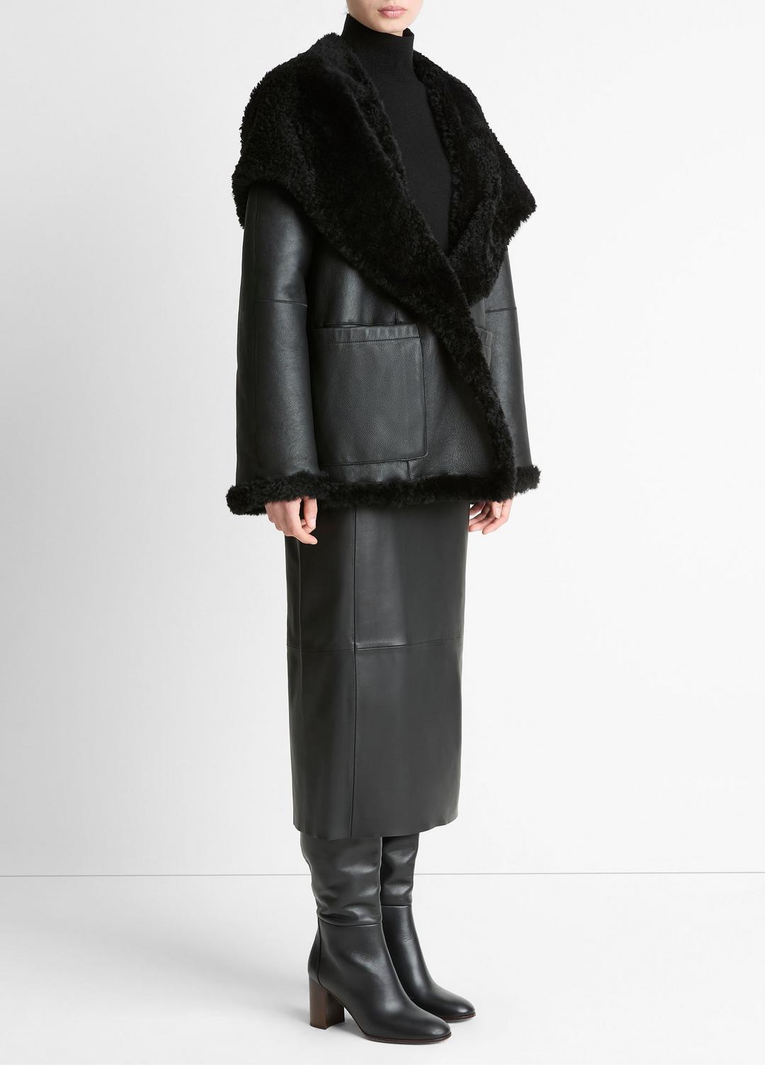 Shearling Hooded Jacket in Jackets | VINCE Women