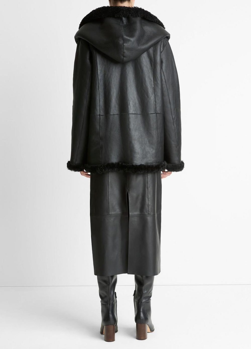 Shearling Hooded Jacket in Jackets | VINCE Women