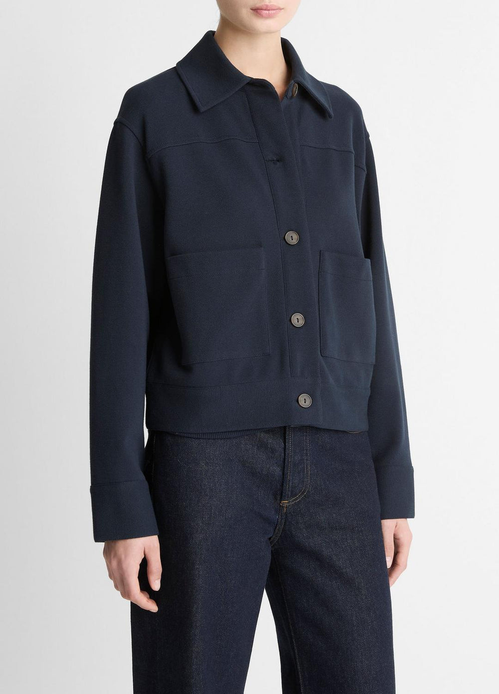 Double-Face Cropped Jacket in Jackets | VINCE Women