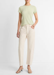 Pima Cotton-Blend '90s Shrunken T-Shirt in Short Sleeve | VINCE Women