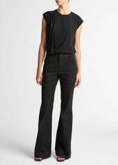 Pima Cotton-Blend Draped Relaxed Top in Tank Tops | VINCE Women