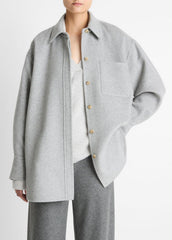 Double-Face Wool & Cashmere-Blend Shirt Jacket in Jackets | VINCE Women