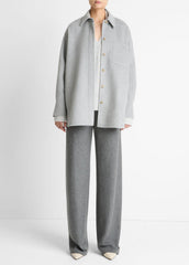 Double-Face Wool & Cashmere-Blend Shirt Jacket in Jackets | VINCE Women