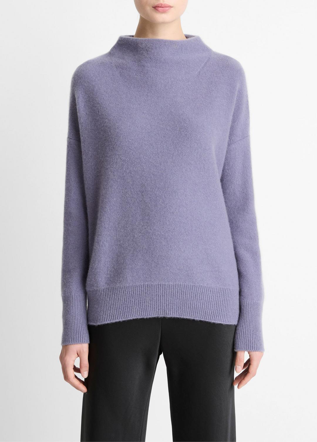 Plush Cashmere Funnel-Neck Sweater in Turtleneck | VINCE Women