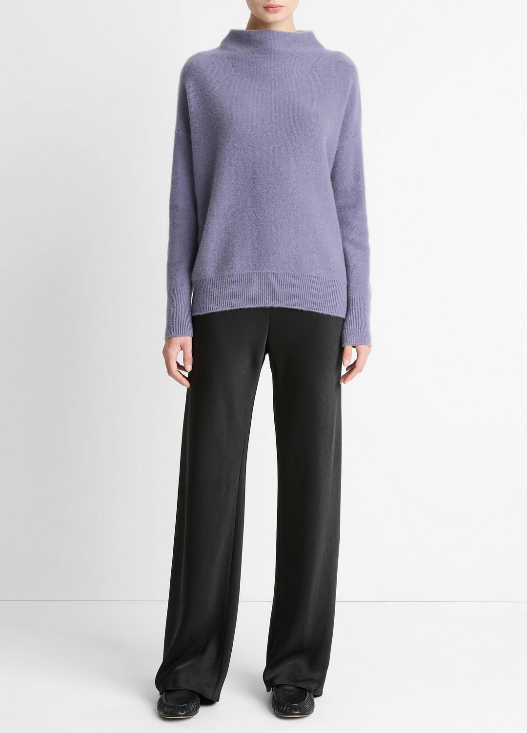 Plush Cashmere Funnel-Neck Sweater in Turtleneck | VINCE Women