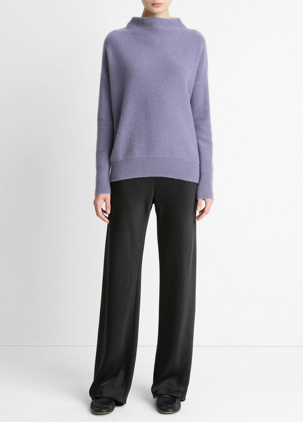 Plush Cashmere Funnel-Neck Sweater in Turtleneck | VINCE Women