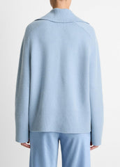 Wool & Cashmere-Blend Oversized Polo Sweater in V-Neck | VINCE Women