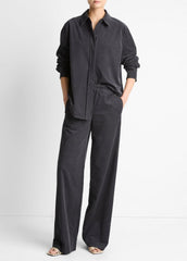 Cotton Corduroy Pull-On Pant in Wide Leg | VINCE Women