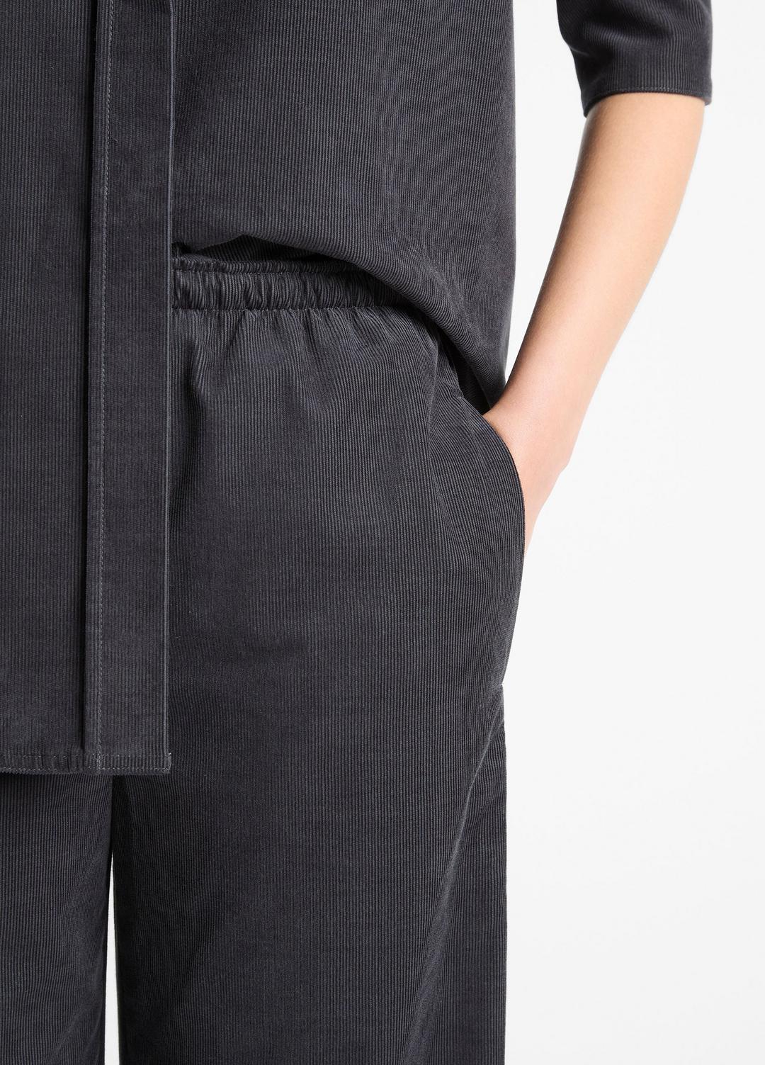 Cotton Corduroy Pull-On Pant in Wide Leg | VINCE Women