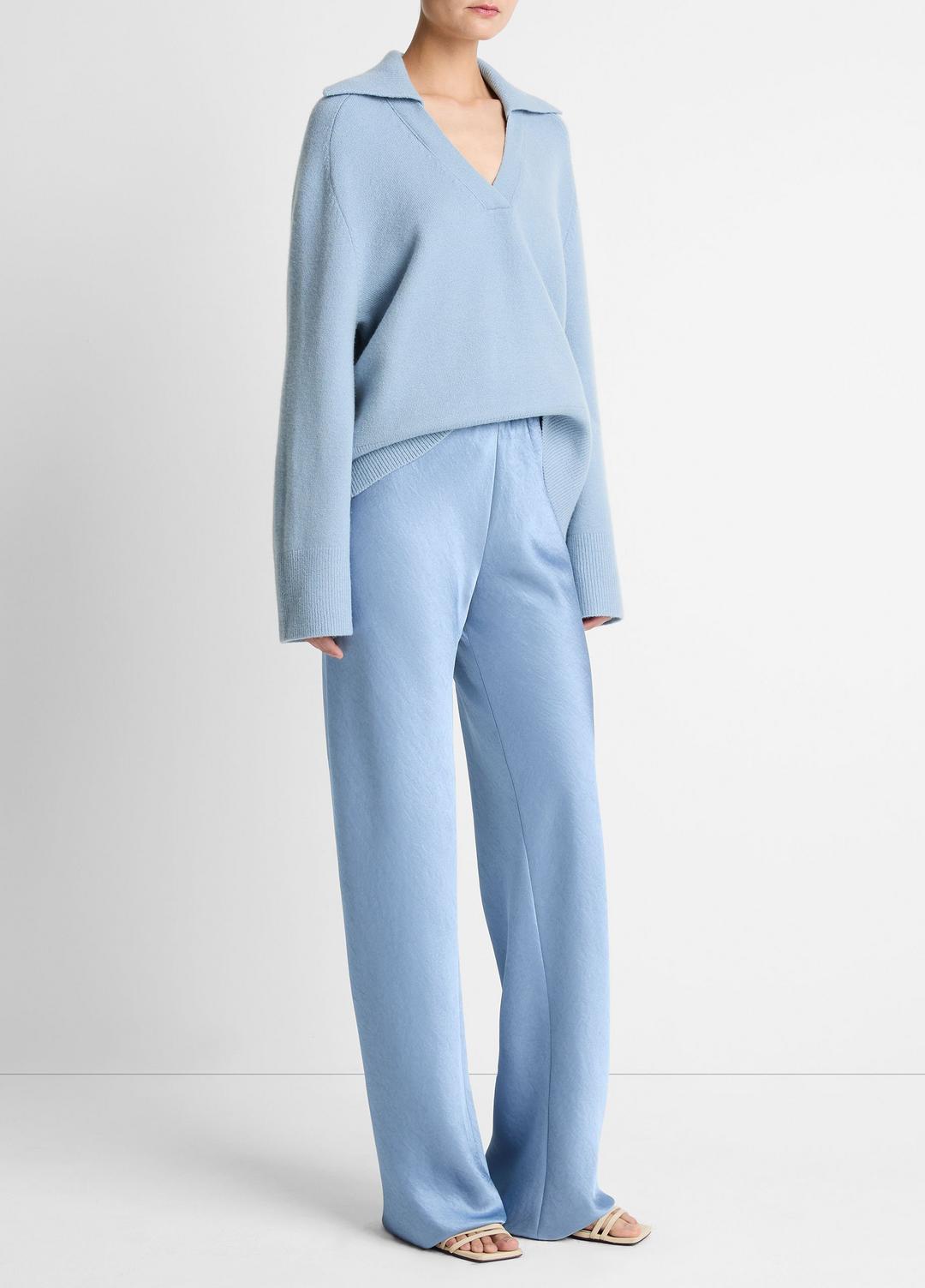 Colette High-Rise Fluid Satin Bias Pant in Trousers | VINCE Women