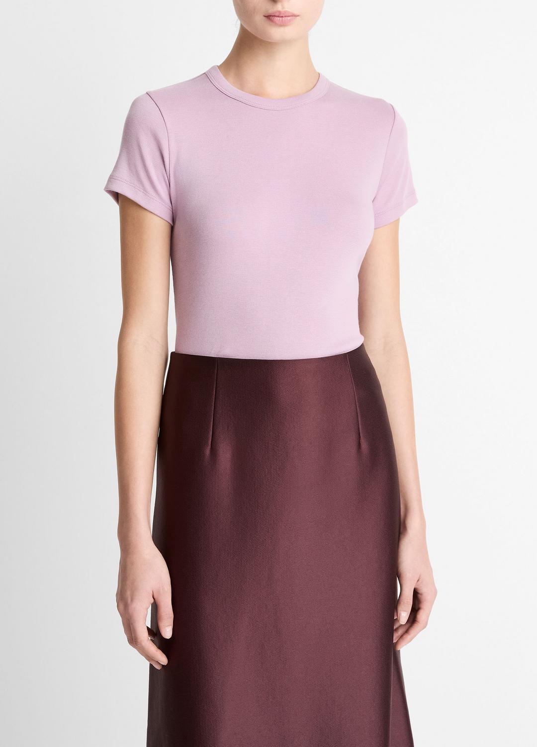 Pima Cotton-Blend '90s Shrunken T-Shirt in Short Sleeve | VINCE Women
