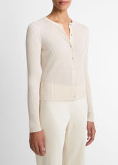 Ribbed Cashmere-Silk Cardigan in Cardigans | VINCE Women