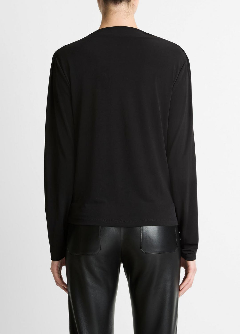 Matte Jersey Cowl-Neck Top in Long Sleeve | VINCE Women