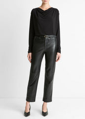 Matte Jersey Cowl-Neck Top in Long Sleeve | VINCE Women