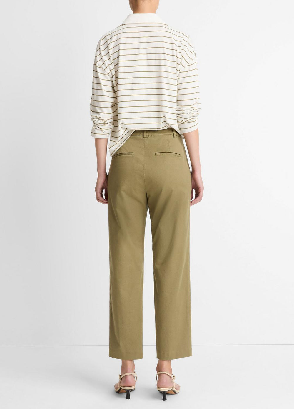 Avery Mid-Rise Italian Stretch-Cotton Chino Pant in Trousers | VINCE Women