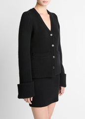 Double-Face Wool & Cashmere-Blend Cardigan in Cardigans | VINCE Women