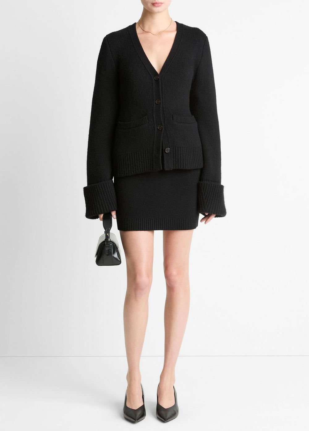 Double-Face Wool & Cashmere-Blend Cardigan in Cardigans | VINCE Women