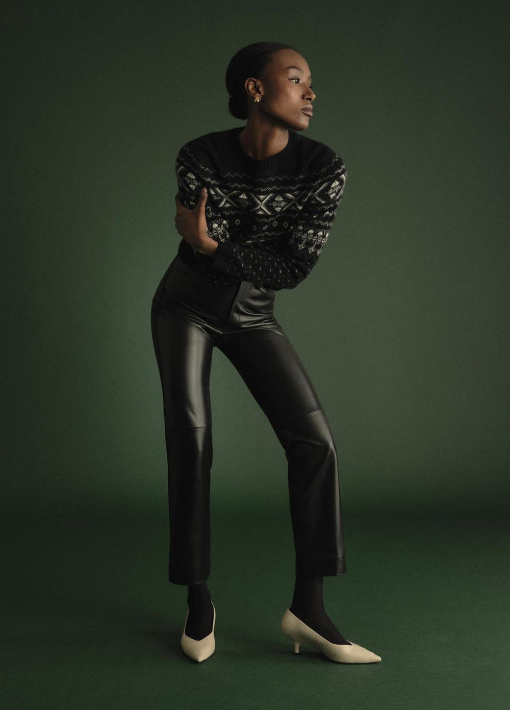 Fair Isle Plush Cashmere Sweater in Crew Neck | VINCE Women