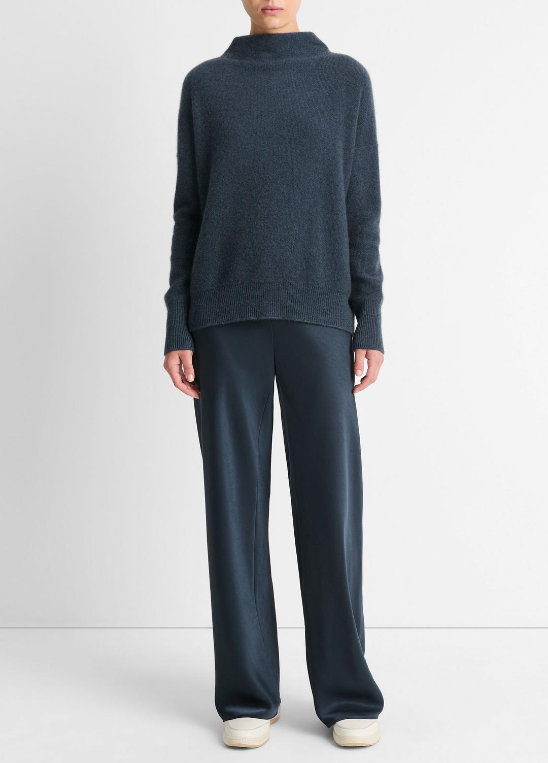 Plush Cashmere Funnel-Neck Sweater in Turtleneck | VINCE Women