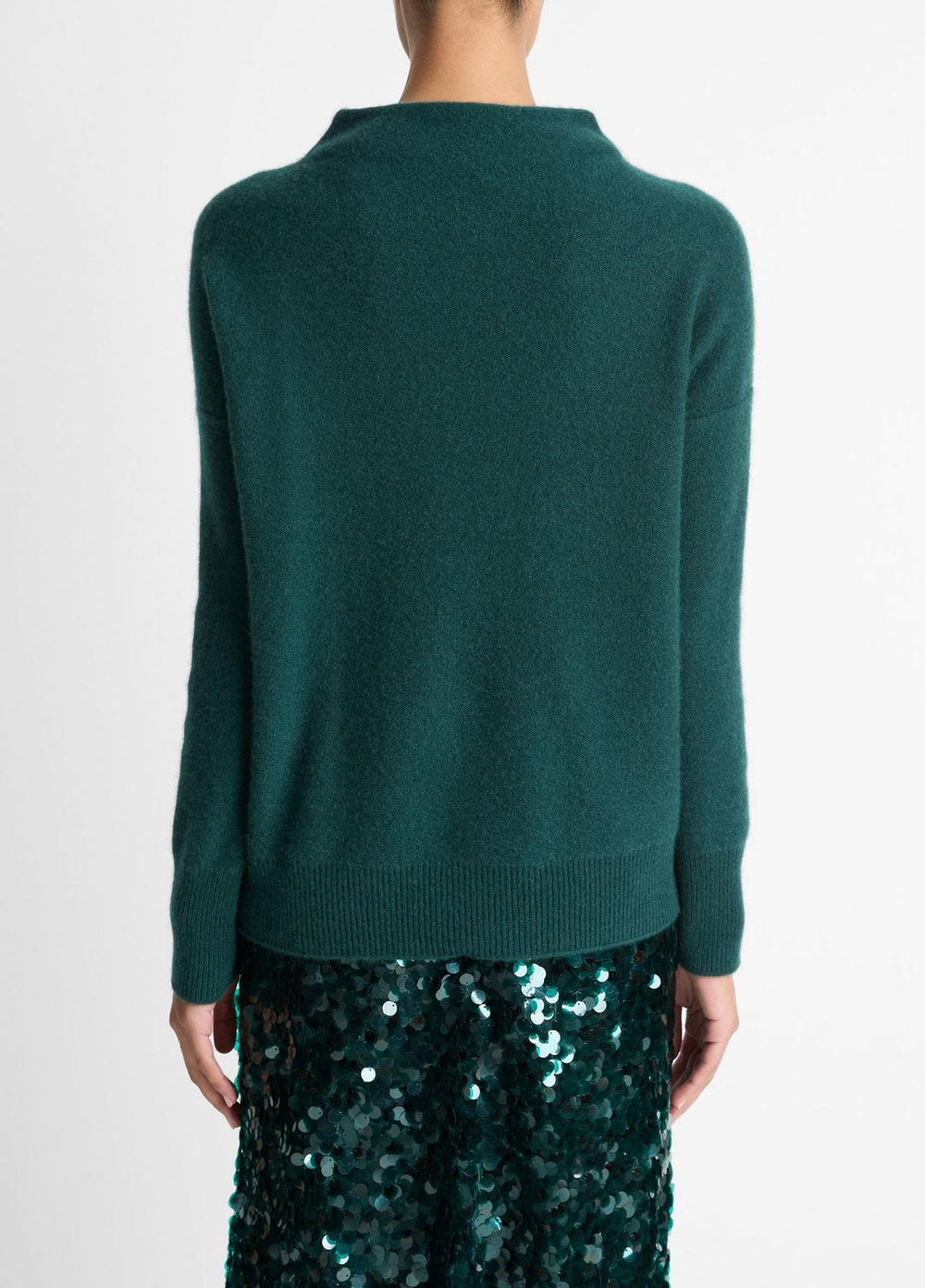 Plush Cashmere Funnel-Neck Sweater in Turtleneck | VINCE Women