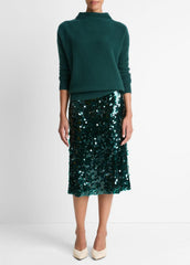 Plush Cashmere Funnel-Neck Sweater in Turtleneck | VINCE Women