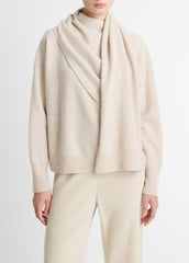Draped-Shawl Wool-Cashmere Sweater in Turtleneck | VINCE Women