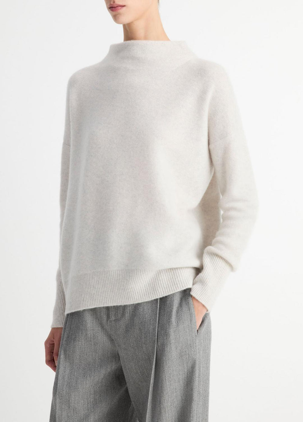 Plush Cashmere Funnel-Neck Sweater in Turtleneck | VINCE Women