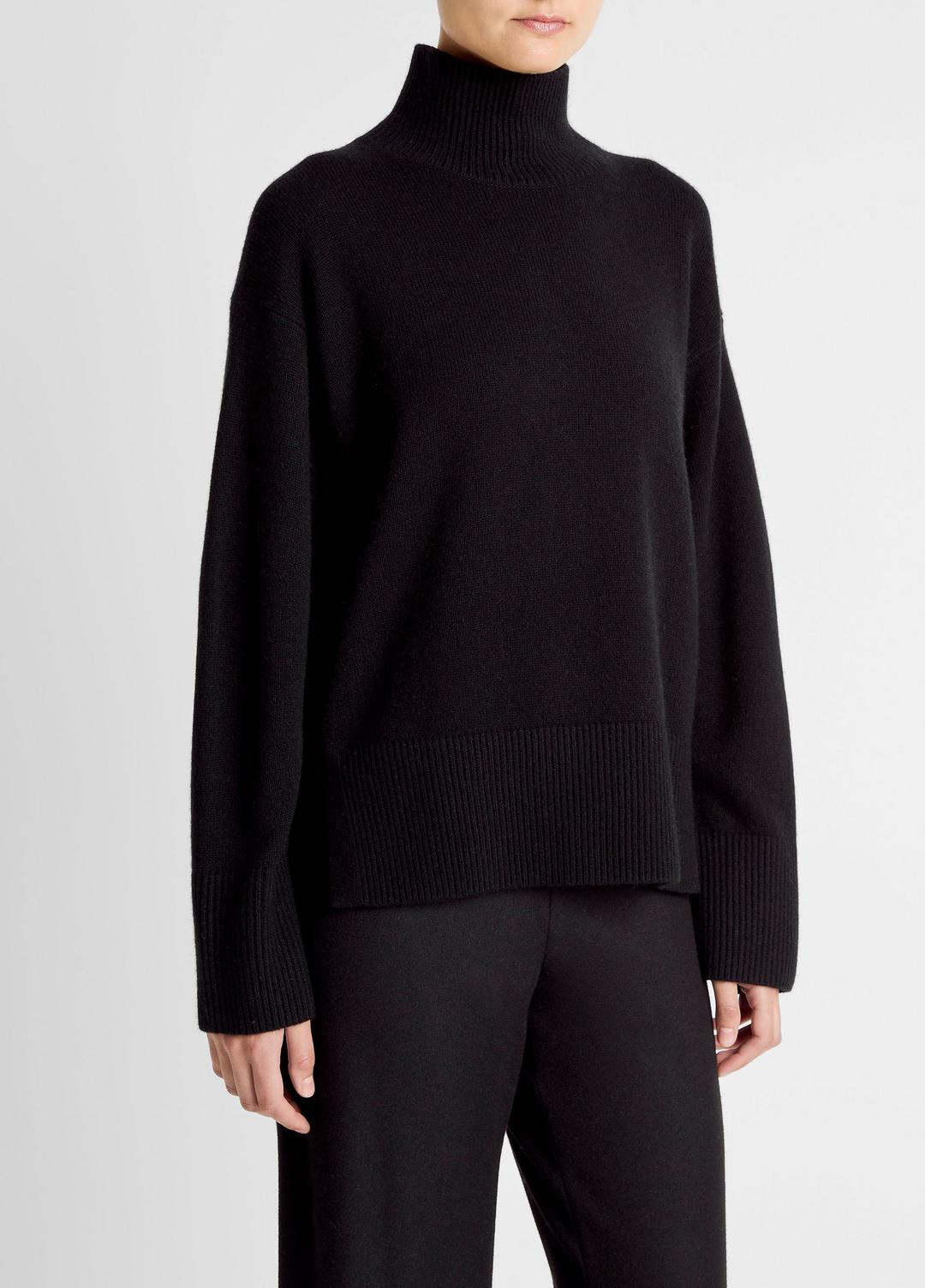 Wool-Cashmere Side-Slit Turtleneck Sweater in Turtleneck | VINCE Women