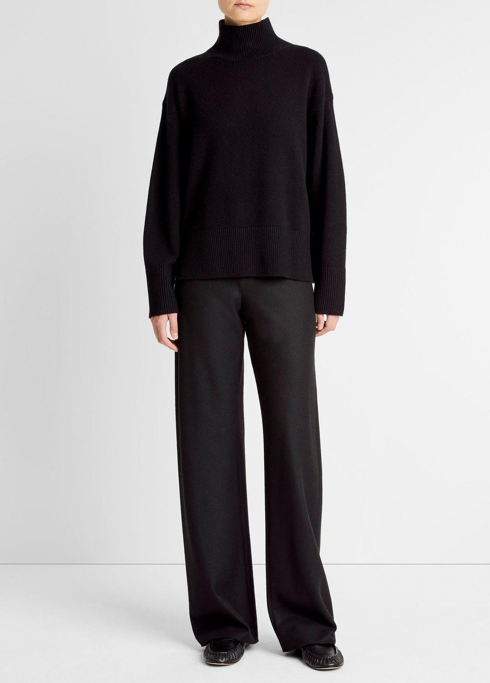 Wool-Cashmere Side-Slit Turtleneck Sweater in Turtleneck | VINCE Women