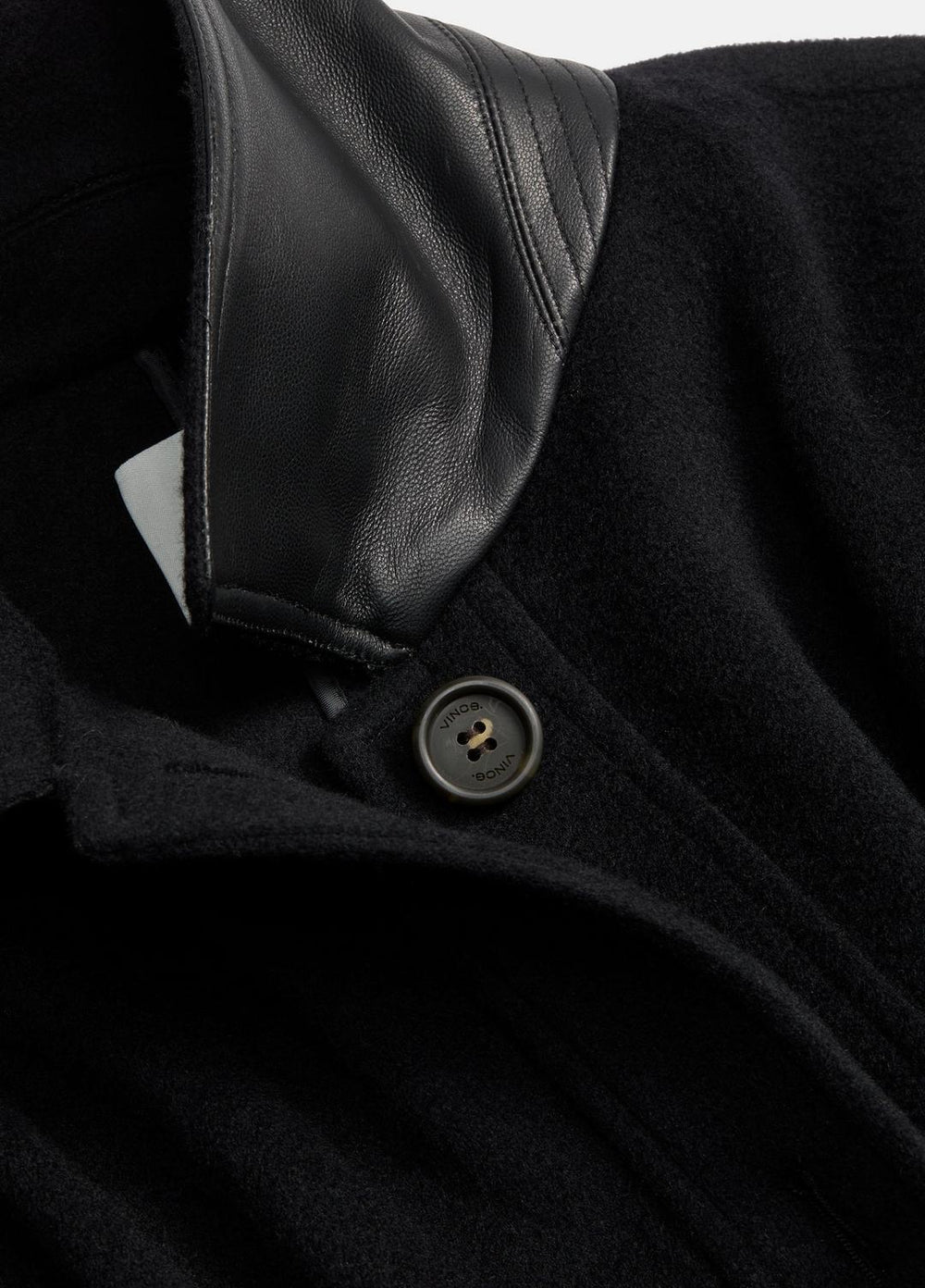 Leather-Trim Wool Cape in Accessories | VINCE Women