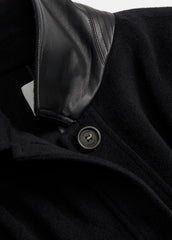 Leather-Trim Wool Cape in Accessories | VINCE Women