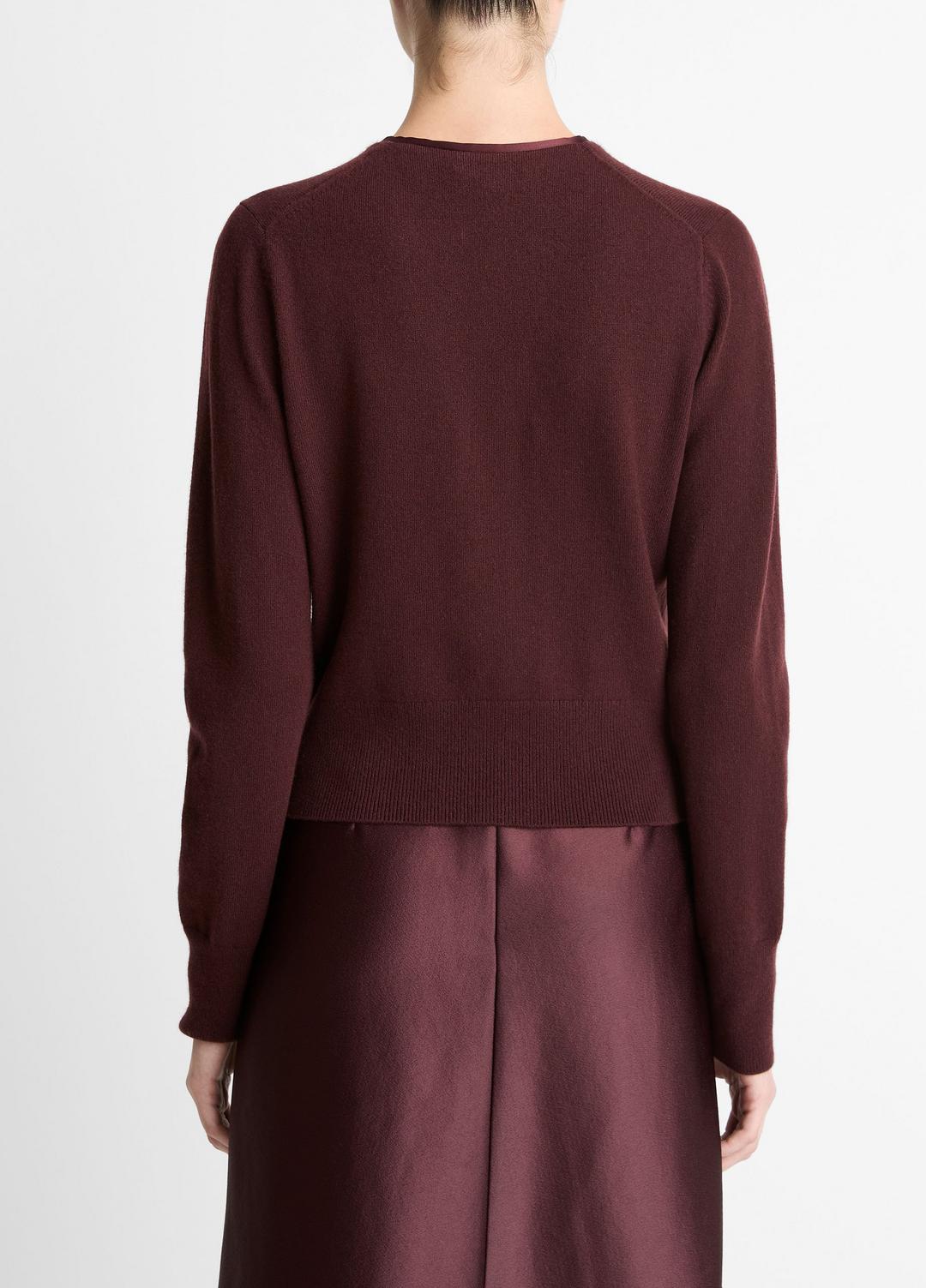 Satin-Trim Wool & Cashmere-Blend Cardigan in Cardigans | VINCE Women