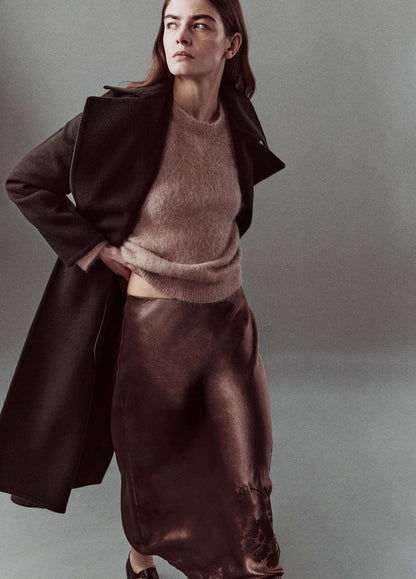 Brushed Alpaca-Blend Crew Neck Sweater in Crew Neck | VINCE Women