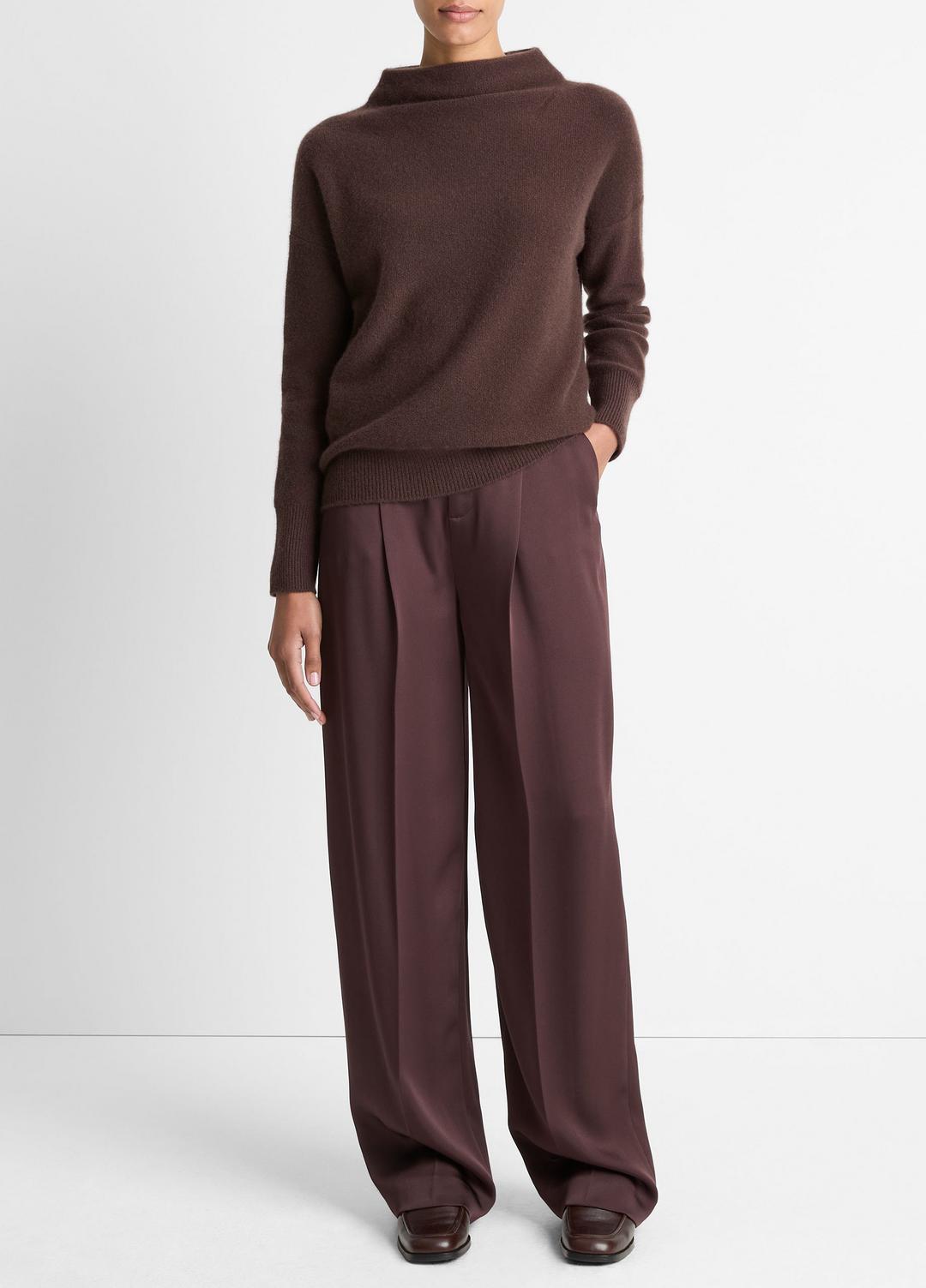 Plush Cashmere Funnel-Neck Sweater in Turtleneck | VINCE Women