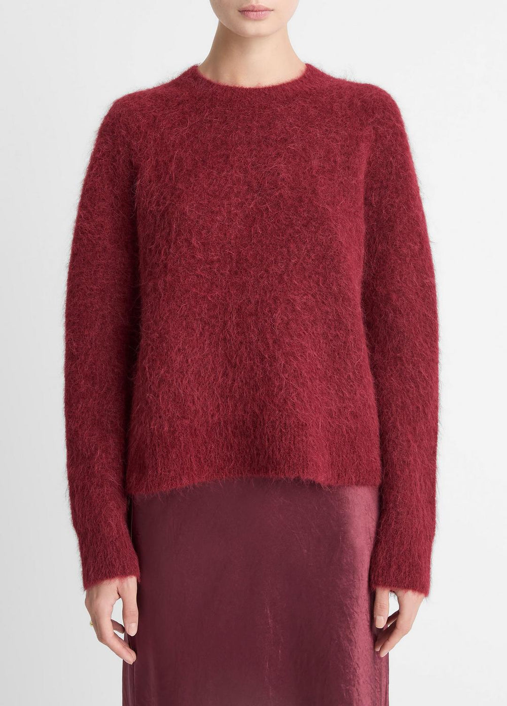 Brushed Alpaca-Blend Crew Neck Sweater in Crew Neck | VINCE Women