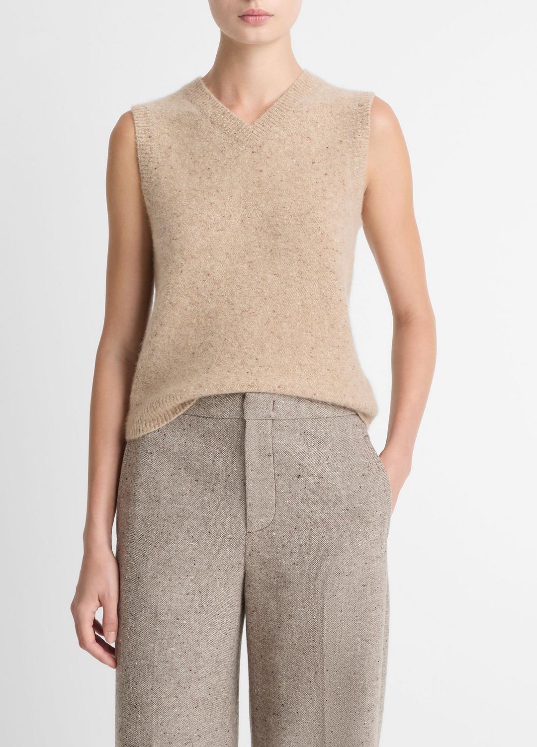 Donegal Plush Cashmere Sweater Vest in V-Neck | VINCE Women