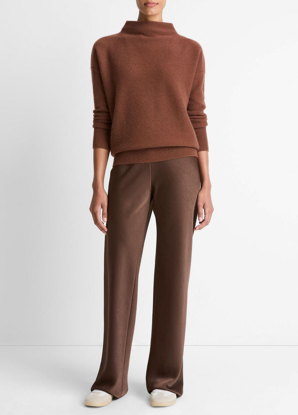 Plush Cashmere Funnel-Neck Sweater in Turtleneck | VINCE Women